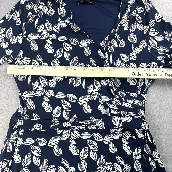 41 Hawthorn Dress Womens Large Navy Kaylee Surplice Neck Faux Wrap Midi Boho - Picture 10 of 16